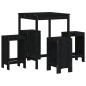 vidaXL Set de mesa y taburetes altos jardín 5 piezas madera pino negro vidaXL Set de mesa y taburetes altos jardín 5 piezas madera pino negro