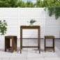 vidaXL Mesa y taburetes altos de jardín 3 pzas madera pino marrón miel vidaXL Mesa y taburetes altos de jardín 3 pzas madera pino marrón miel
