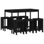 vidaXL Set de mesa y taburetes altos jardín 7 piezas madera pino negro vidaXL Set de mesa y taburetes altos jardín 7 piezas madera pino negro