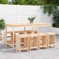 vidaXL Set de mesa y taburetes altos jardín 9 pzas madera maciza pino vidaXL Set de mesa y taburetes altos jardín 9 pzas madera maciza pino