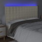 vidaXL Cabecero con luces LED cuero sintético crema 180x5x118/128 cm vidaXL Cabecero con luces LED cuero sintético crema 180x5x118/128 cm