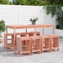 vidaXL Juego de muebles de jardín 9 pzas madera maciza abeto Douglas