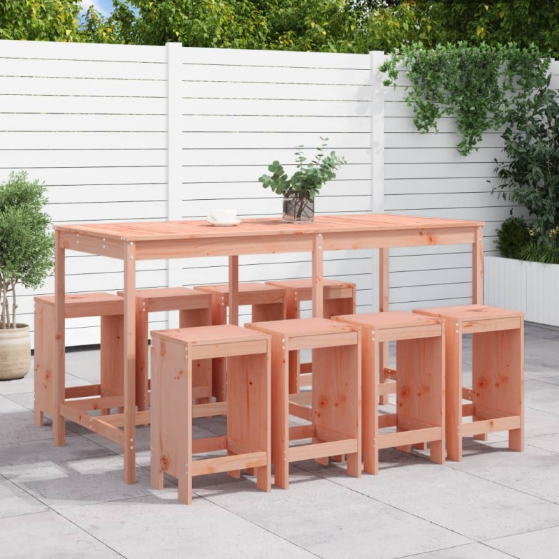 vidaXL Juego de muebles de jardín 9 pzas madera maciza abeto Douglas vidaXL Juego de muebles de jardín 9 pzas madera maciza abeto Douglas