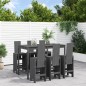 vidaXL Set de mesa y taburetes altos jardín 7 piezas madera pino gris vidaXL Set de mesa y taburetes altos jardín 7 piezas madera pino gris