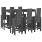 vidaXL Set de mesa y taburetes altos jardín 7 piezas madera pino gris vidaXL Set de mesa y taburetes altos jardín 7 piezas madera pino gris