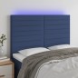 vidaXL Cabecero con luces LED tela azul 144x5x118/128 cm vidaXL Cabecero con luces LED tela azul 144x5x118/128 cm