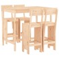 vidaXL Set de mesa y taburetes altos jardín 5 pzas madera maciza pino vidaXL Set de mesa y taburetes altos jardín 5 pzas madera maciza pino