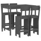 vidaXL Set de mesa y taburetes altos jardín 5 piezas madera pino gris vidaXL Set de mesa y taburetes altos jardín 5 piezas madera pino gris