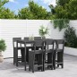 vidaXL Set de mesa y taburetes altos jardín 7 piezas madera pino gris vidaXL Set de mesa y taburetes altos jardín 7 piezas madera pino gris