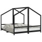 vidaXL Estructura de cama para niños madera pino negro 2x(90x200) cm vidaXL Estructura de cama para niños madera pino negro 2x(90x200) cm