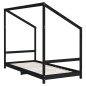 vidaXL Estructura de cama para niños madera pino negro 2x(90x200) cm vidaXL Estructura de cama para niños madera pino negro 2x(90x200) cm