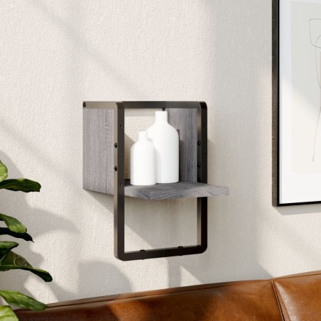 vidaXL Estante de pared con barra gris Sonoma 20x25x30 cm