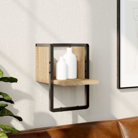 vidaXL Estante de pared con barra roble Sonoma 20x25x30 cm