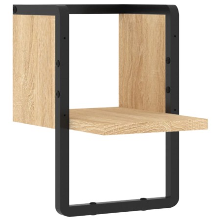 vidaXL Estante de pared con barra roble Sonoma 20x25x30 cm