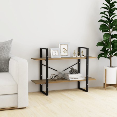 vidaXL Estantería de 2 niveles madera maciza de pino 100x30x70 cm
