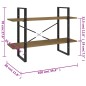 vidaXL Estantería de 2 niveles madera maciza de pino 100x30x70 cm vidaXL Estantería de 2 niveles madera maciza de pino 100x30x70 cm