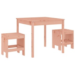 vidaXL Mesa y sillas de jardín 3 pzas madera maciza Douglas