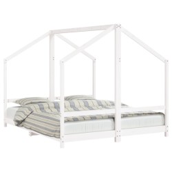 vidaXL Estructura de cama para niños madera pino blanco 2x(80x200) cm