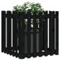 vidaXL Jardinera diseño de valla madera maciza pino negra 70x70x70 cm vidaXL Jardinera diseño de valla madera maciza pino negra 70x70x70 cm
