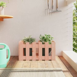vidaXL Jardinera con diseño de valla madera maciza Douglas 60x30x30 cm