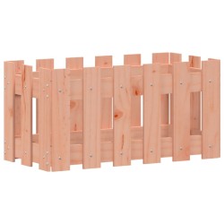 vidaXL Jardinera con diseño de valla madera maciza Douglas 60x30x30 cm