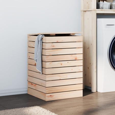 vidaXL Cesto para la ropa sucia madera maciza de pino 44x44x66 cm