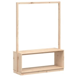 vidaXL Perchero con zapatero madera maciza de pino 113x40x157,5 cm