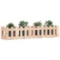 vidaXL Arriate elevado jardín con valla madera maciza pino 150x30x30cm