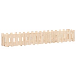 vidaXL Arriate elevado jardín con valla madera maciza pino 200x30x30cm