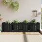 vidaXL Arriate elevado jardín con valla madera pino negro 200x50x50cm