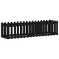 vidaXL Arriate elevado jardín con valla madera pino negro 200x50x50cm
