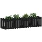 vidaXL Arriate elevado jardín con valla madera pino negro 200x50x50cm