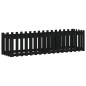 vidaXL Arriate elevado jardín con valla madera pino negro 200x50x50cm