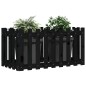 vidaXL Arriate elevado jardín con valla madera pino negro 100x50x50cm
