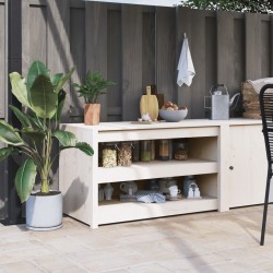 vidaXL Mueble de cocina exterior madera maciza pino blanco 106x55x64cm