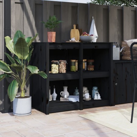 vidaXL Mueble de cocina exterior madera maciza pino negro 106x55x92 cm