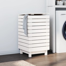 vidaXL Cesto para la ropa sucia madera maciza pino blanco 44x44x76 cm