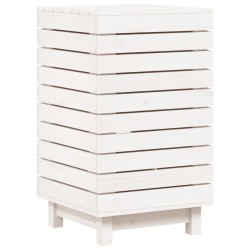 vidaXL Cesto para la ropa sucia madera maciza pino blanco 44x44x76 cm