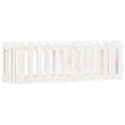 vidaXL Arriate elevado jardín con valla madera pino blanco 150x50x50cm