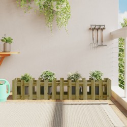 vidaXL Arriate elevado jardín valla madera impregnada pino 150x30x30cm