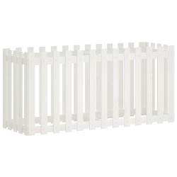 vidaXL Arriate elevado jardín con valla madera pino blanco 150x50x70cm