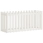 vidaXL Arriate elevado jardín con valla madera pino blanco 150x50x70cm vidaXL Arriate elevado jardín con valla madera pino blanco 150x50x70cm