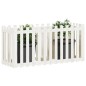 vidaXL Arriate elevado jardín con valla madera pino blanco 150x50x70cm vidaXL Arriate elevado jardín con valla madera pino blanco 150x50x70cm