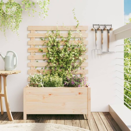 vidaXL Jardinera con estantería madera maciza pino 79x39,5x114 cm