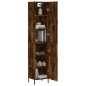 vidaXL Aparador de madera contrachapada roble ahumado 34,5x34x180 cm vidaXL Aparador de madera contrachapada roble ahumado 34,5x34x180 cm