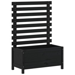 vidaXL Jardinera con estantería madera maciza pino negro 79x39,5x114cm