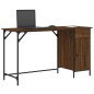 vidaXL Escritorio ordenador madera ingeniería roble marrón 131x48x75cm