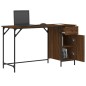vidaXL Escritorio ordenador madera ingeniería roble marrón 131x48x75cm