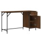 vidaXL Escritorio ordenador madera ingeniería roble marrón 131x48x75cm