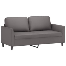 vidaXL Sofá de 2 plazas de cuero sintético gris 140 cm